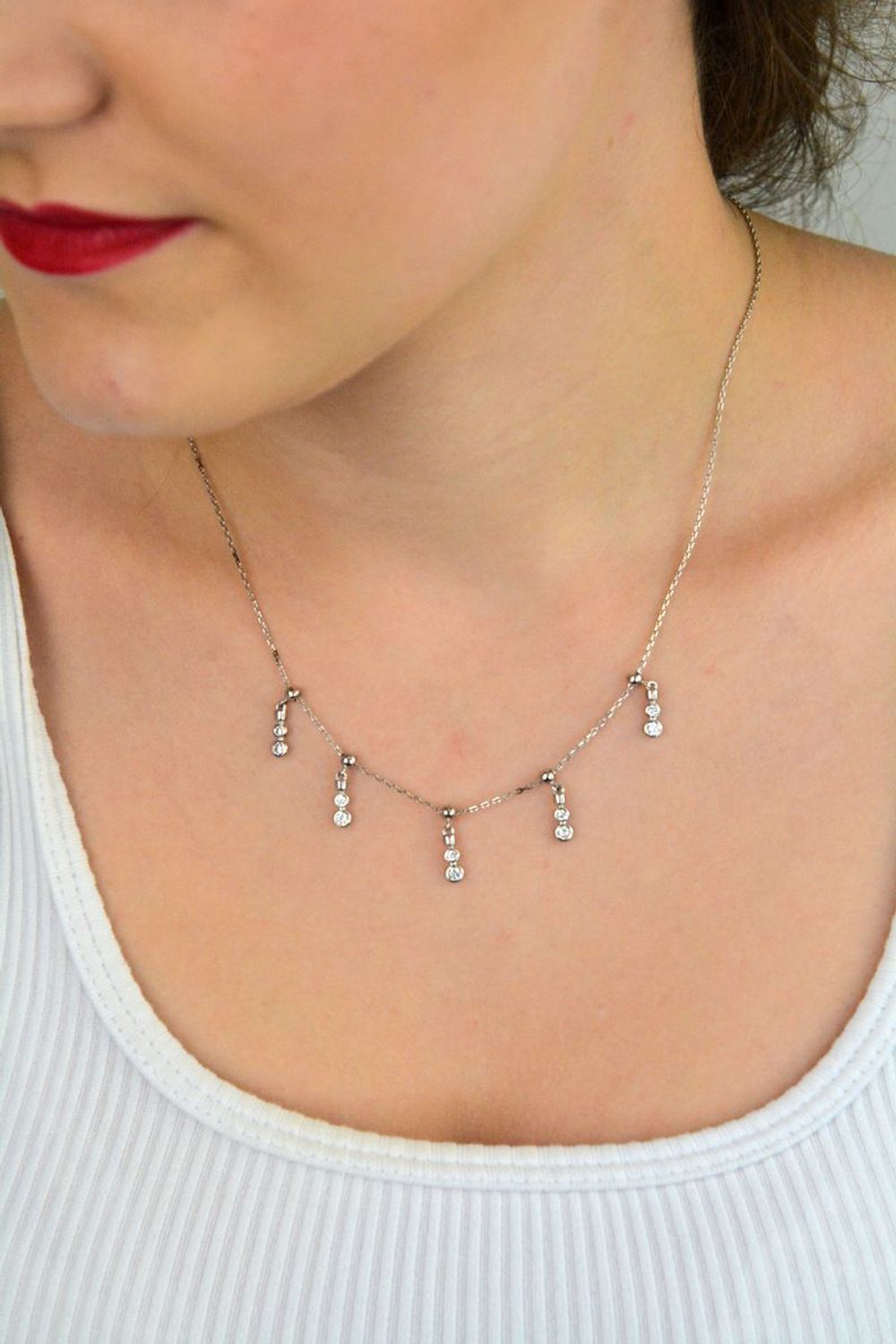 Naszyjnik srebrny 925 wiszące cyrkonie N BY 69 078.jpg